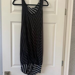 BCBGMaxAzria Black Striped Midi Dress